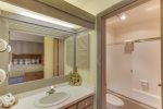 BR 2- En suite Bath with Glass Enclosed Shower / Tub Combo